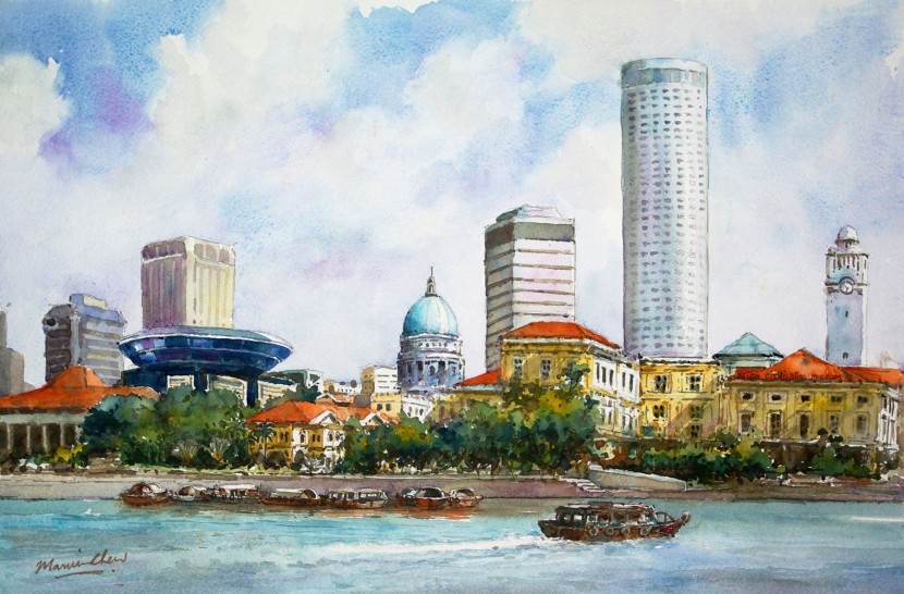 singapore riverbank painting art