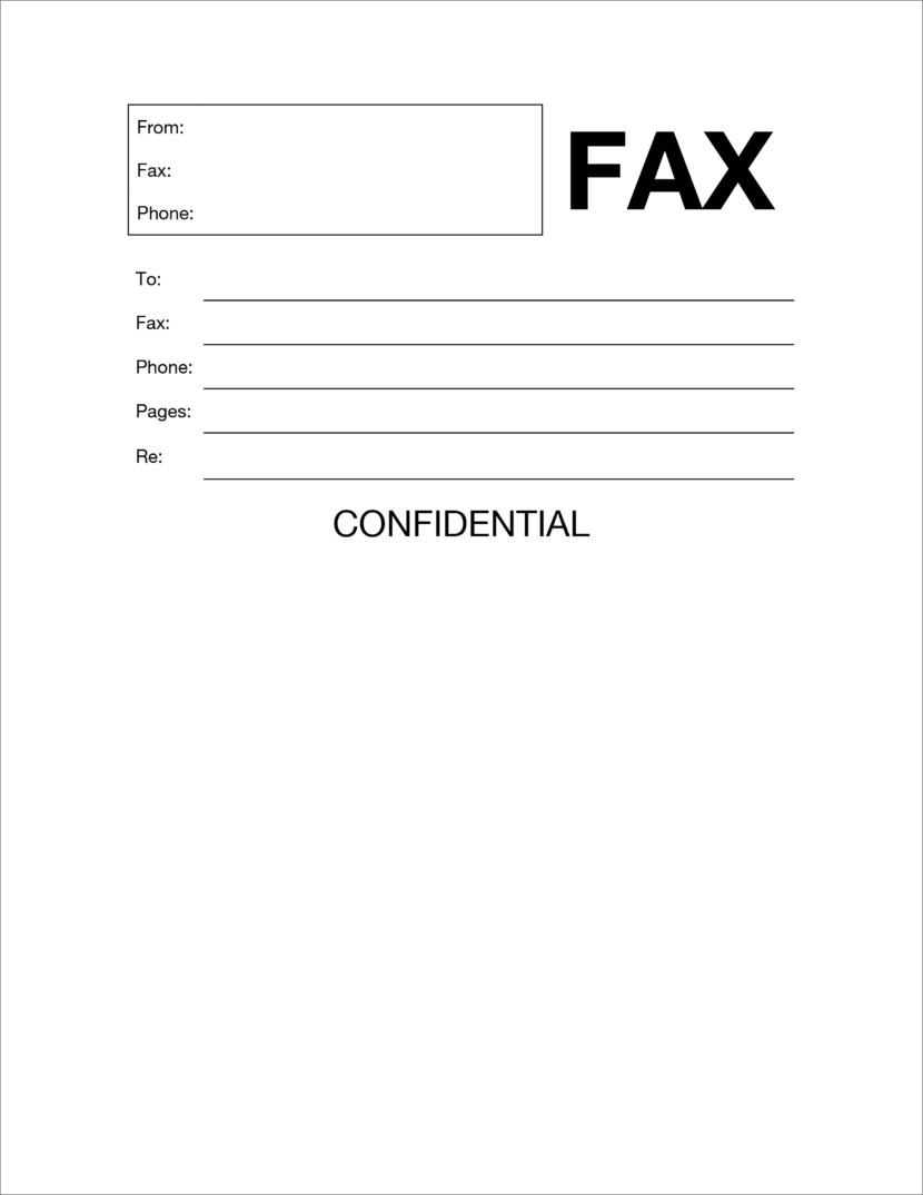 Fax Form Template Word