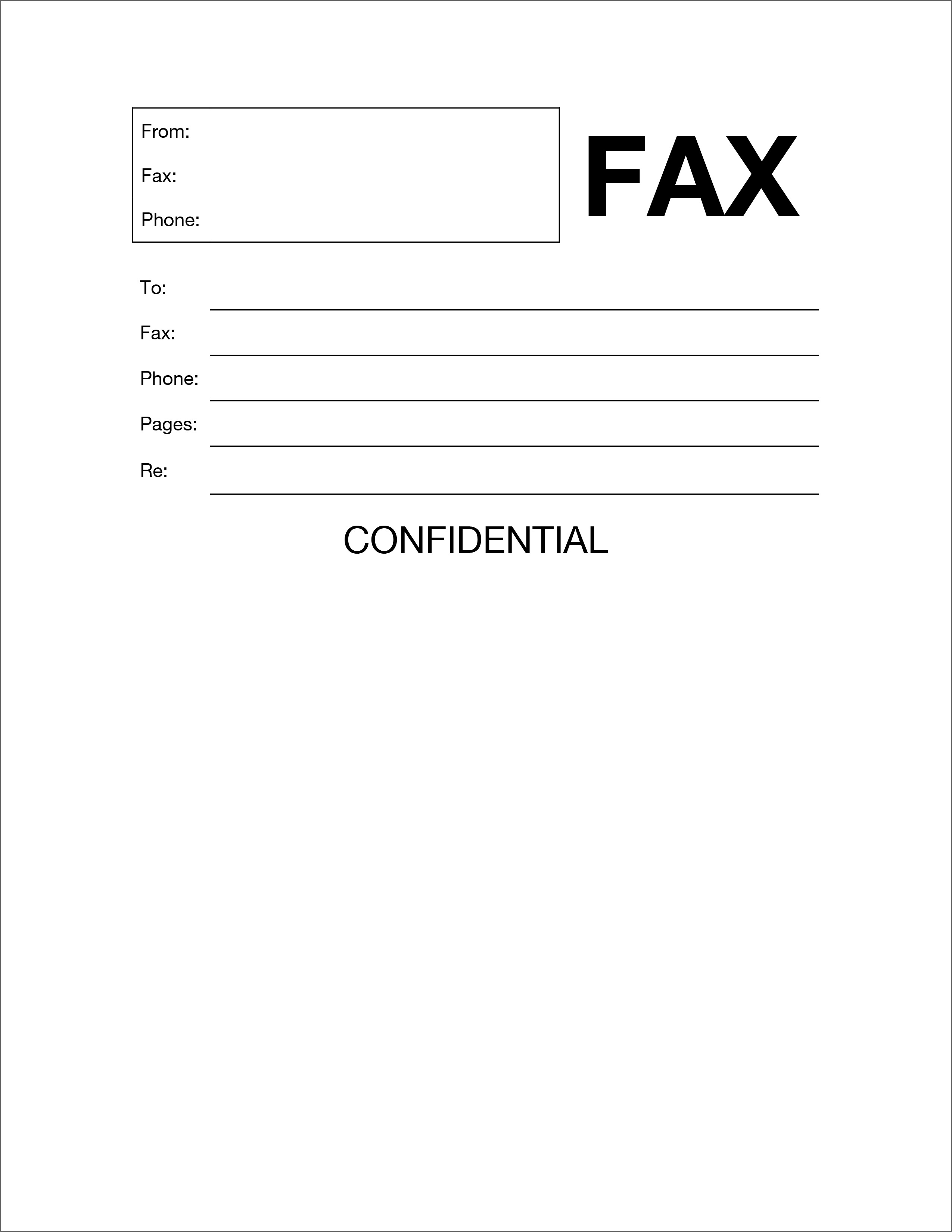 fax cover letter template word download