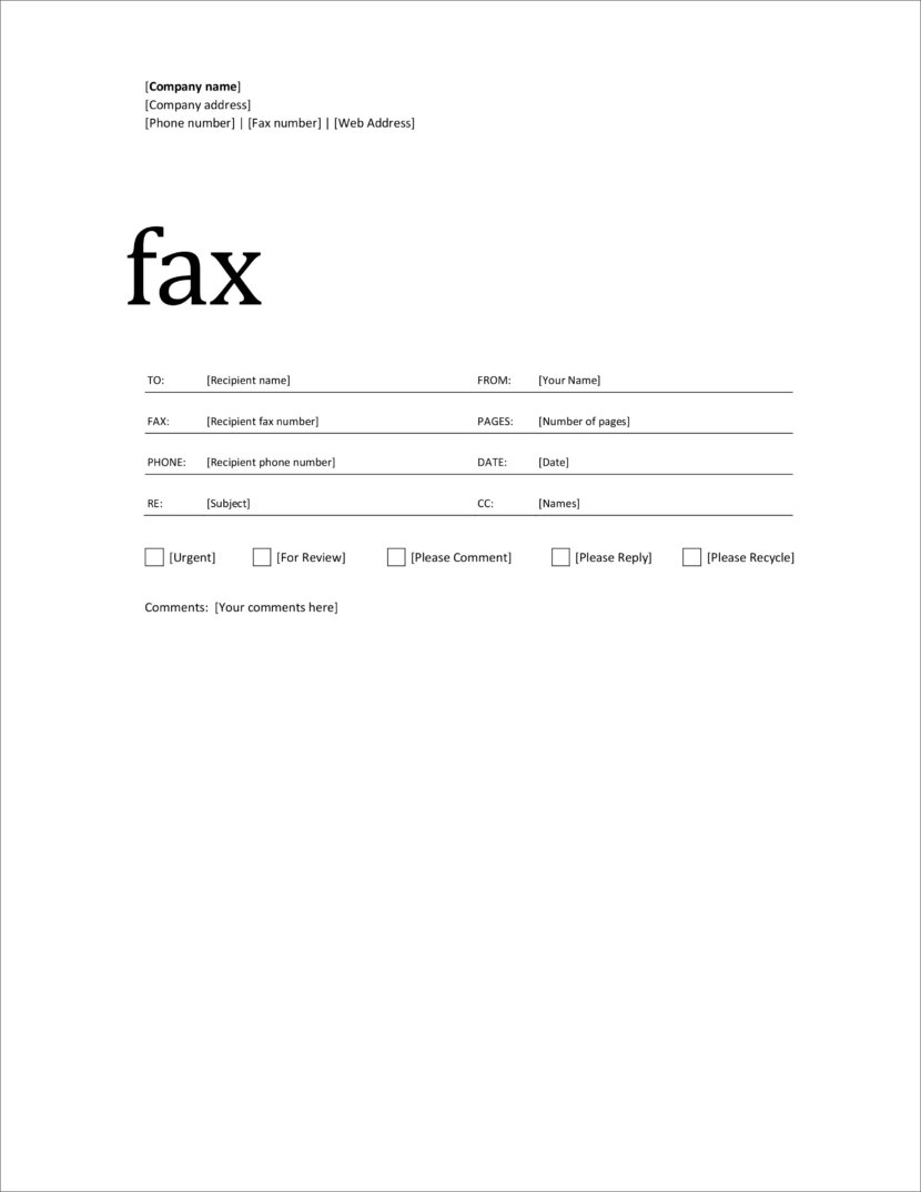 20 Free Fax Cover Templates Sheets In Microsoft Office DocX