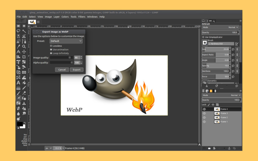 GIMP WebP Import Export Plugin