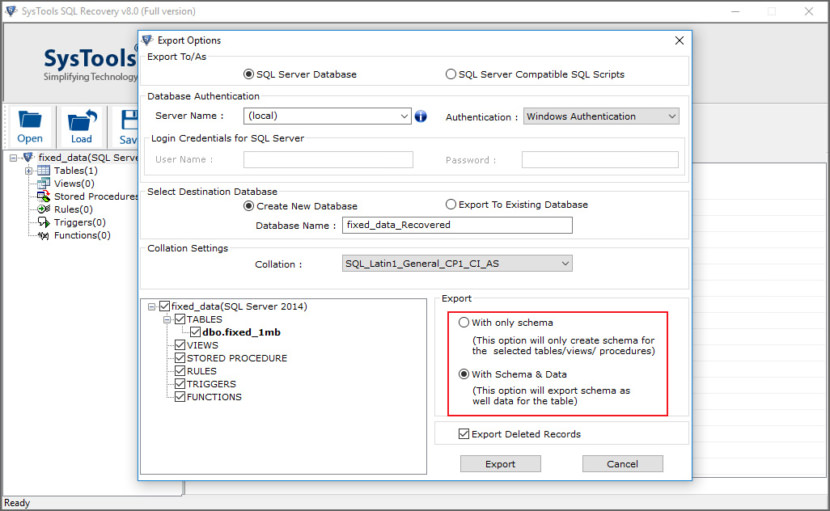 SysTools SQL Recovery