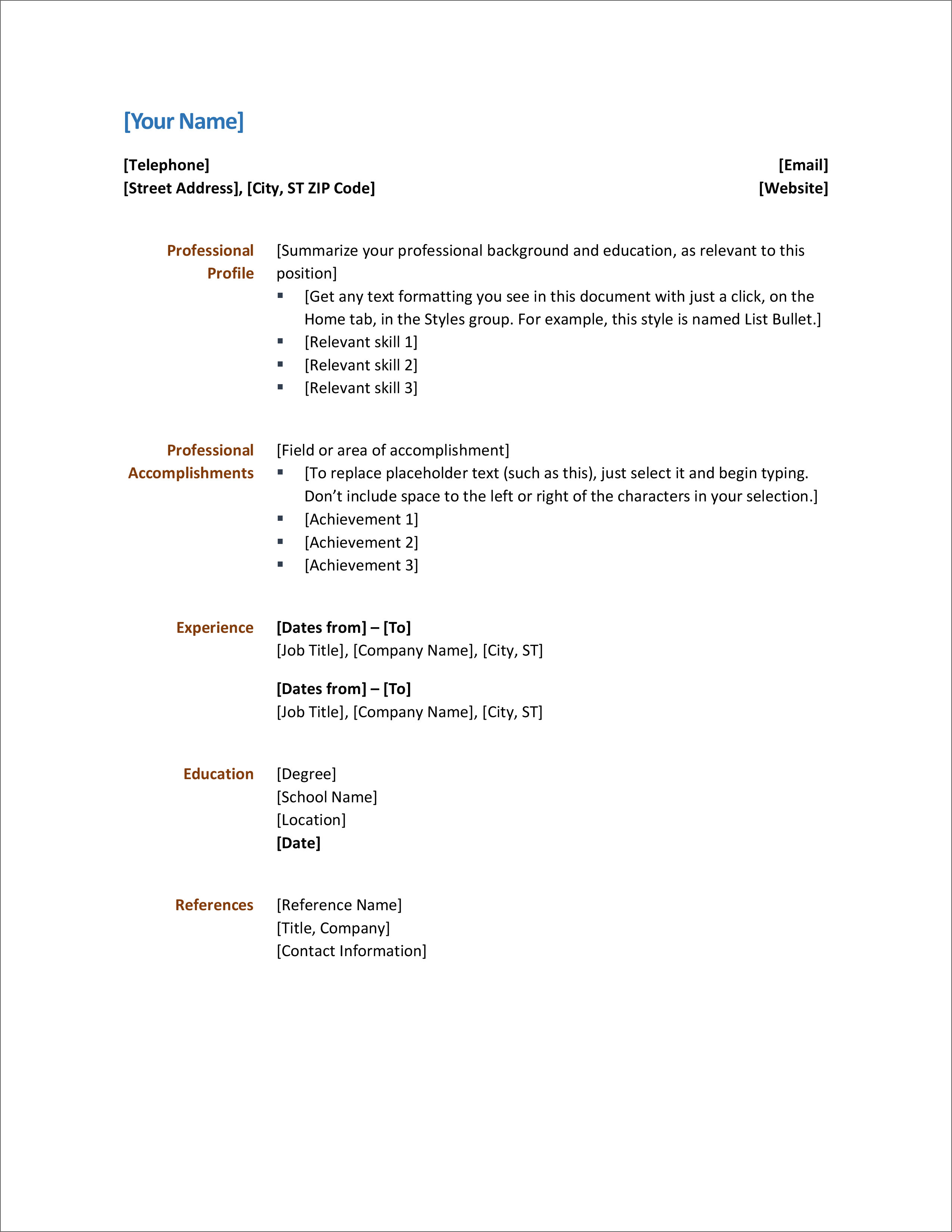 Simple Resume Templates