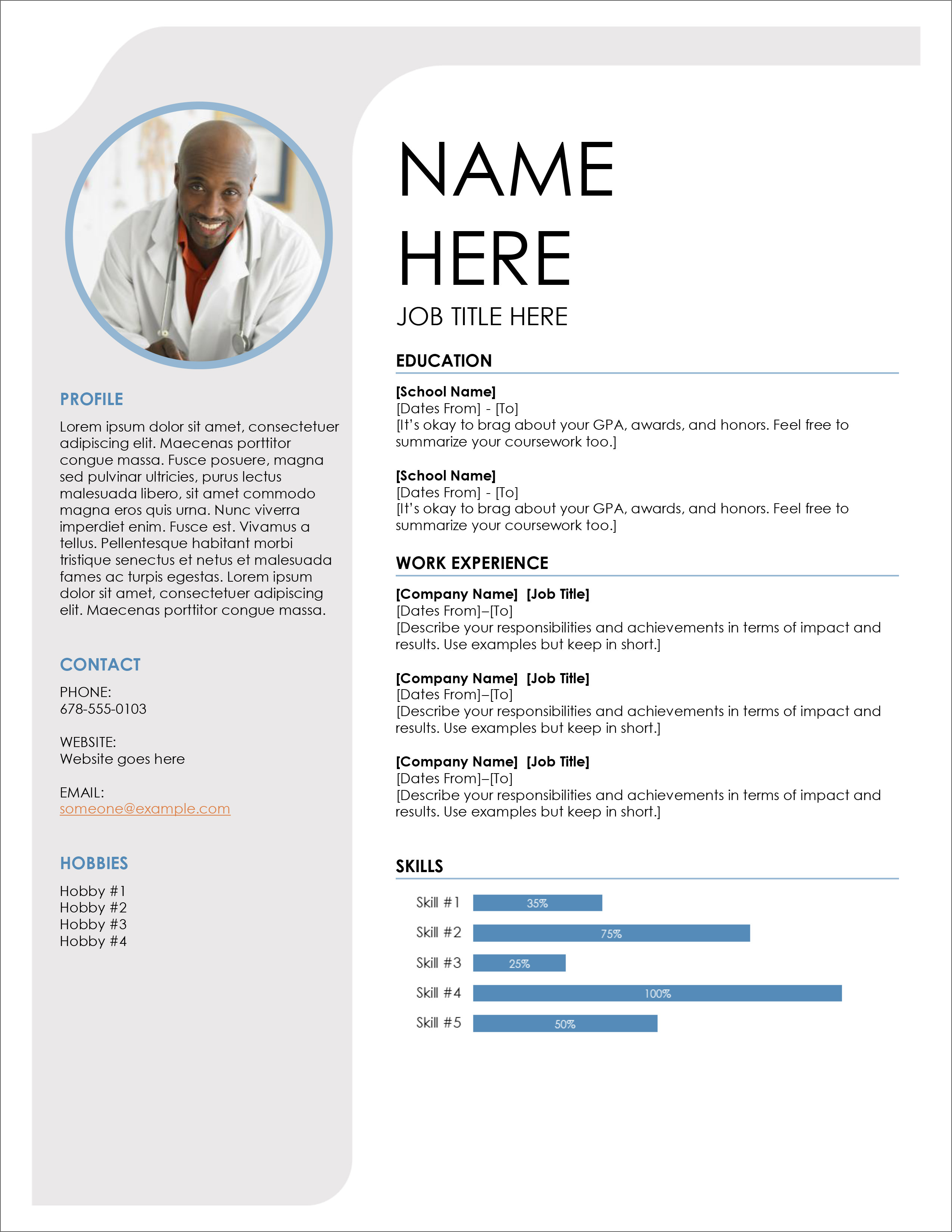 free simple resume template for word