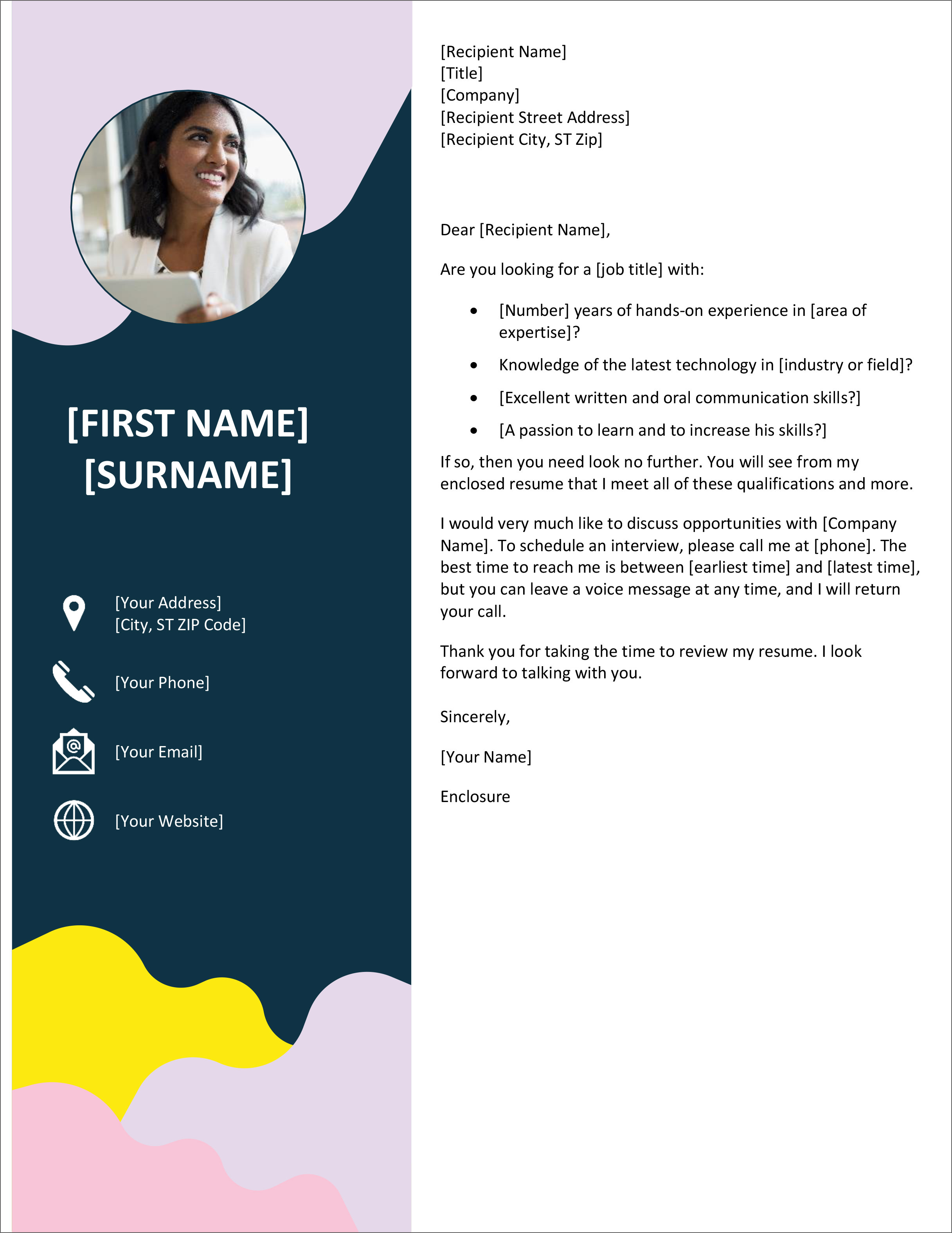 Best Microsoft Word Cover Letter Template - Free Word Template