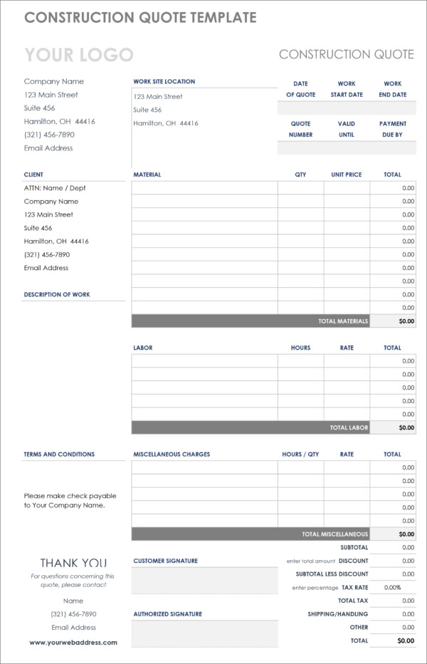 23 Free Templates For Price Estimations, Service Bids, And Sales Quotations