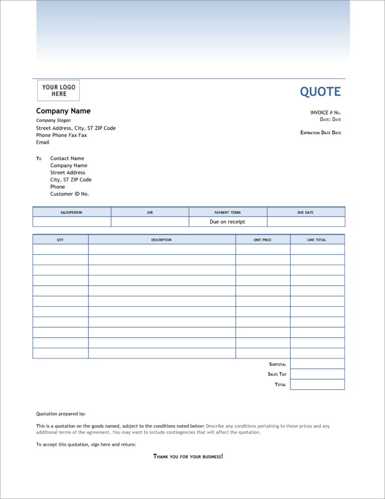 23 Free Templates For Price Estimations, Service Bids, And Sales Quotations