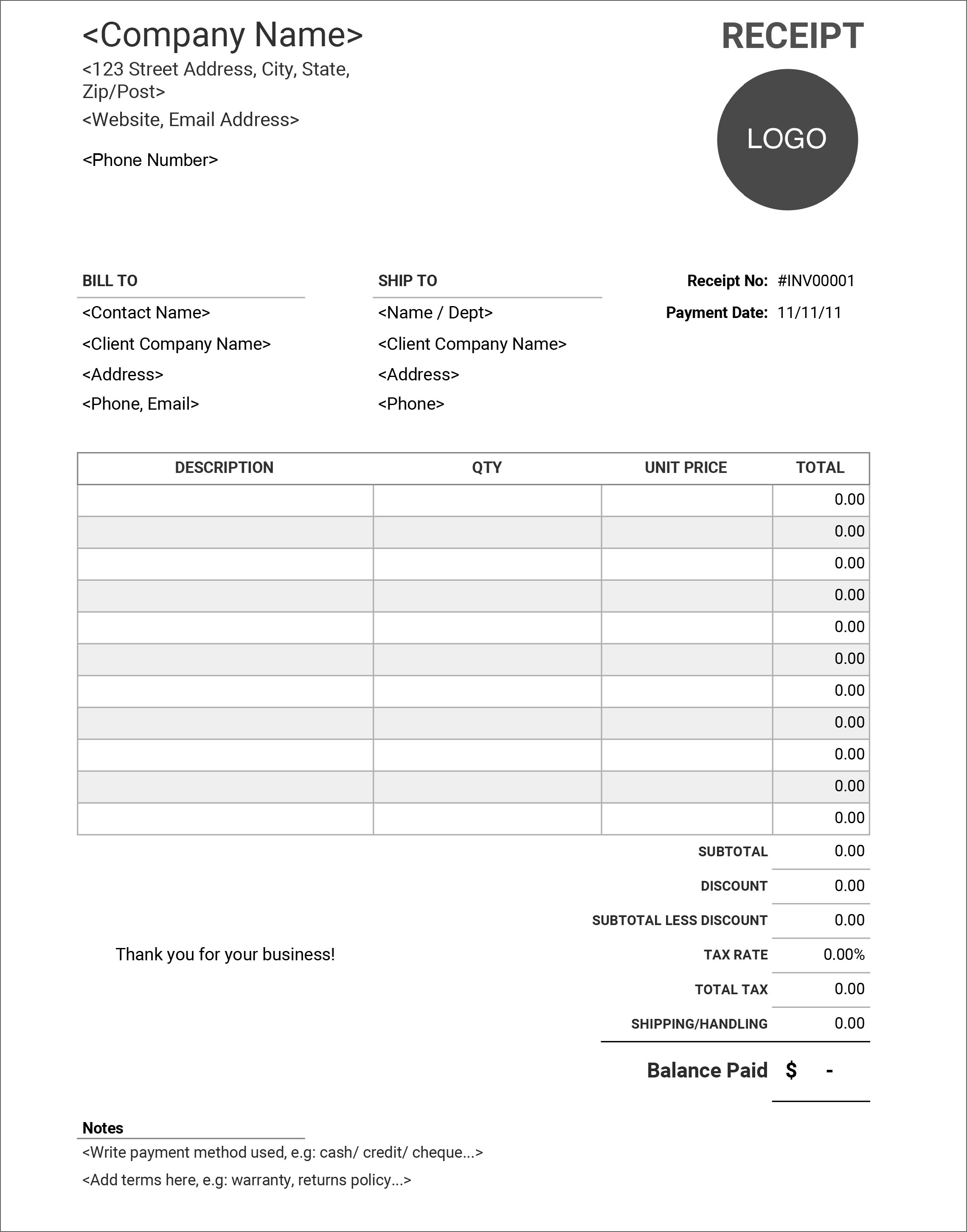 Free Online Receipt Template Of Free Download Invoice Template Vrogue