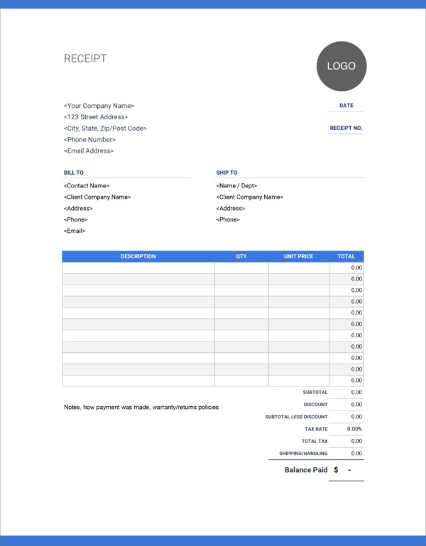 14 Free Receipt Templates - Download For Microsoft Word, Excel, And ...