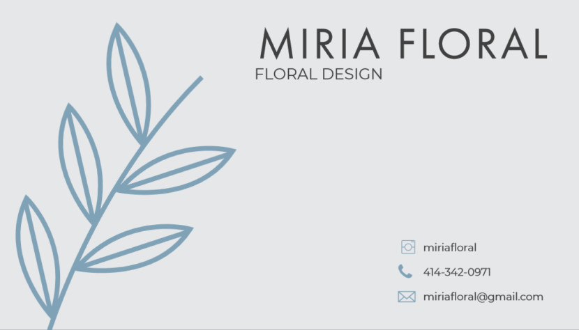 Screenshot of blank florist design Business Card Template