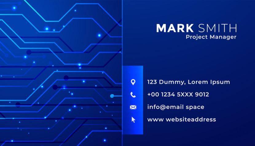Screenshot of blank Technology Project Manager Business Card Template