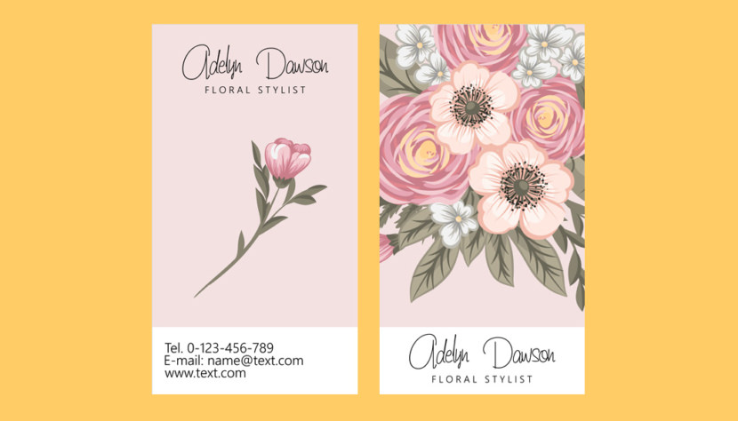 Screenshot of blank Floral Stylist Business Card Template
