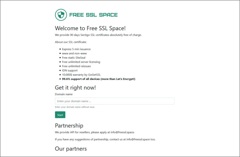 Free SSL Space