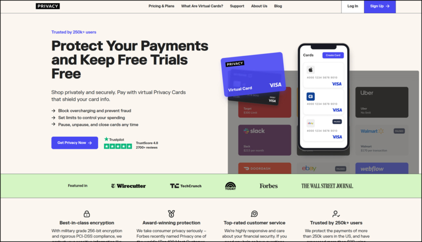 Privacy credit card