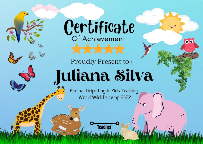 Colorful Kids Participation Certificate