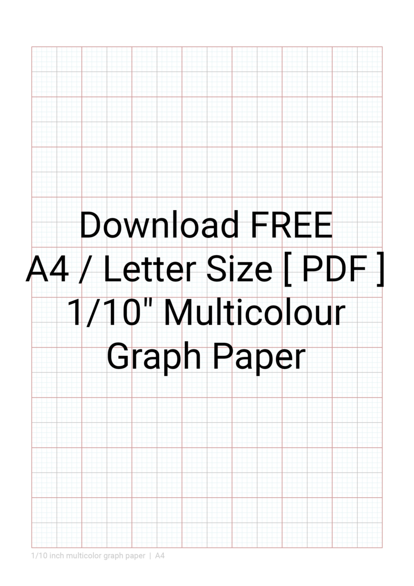 Printable 1/10 Inch Multicolor Graph Paper Template in A4 and Letter size