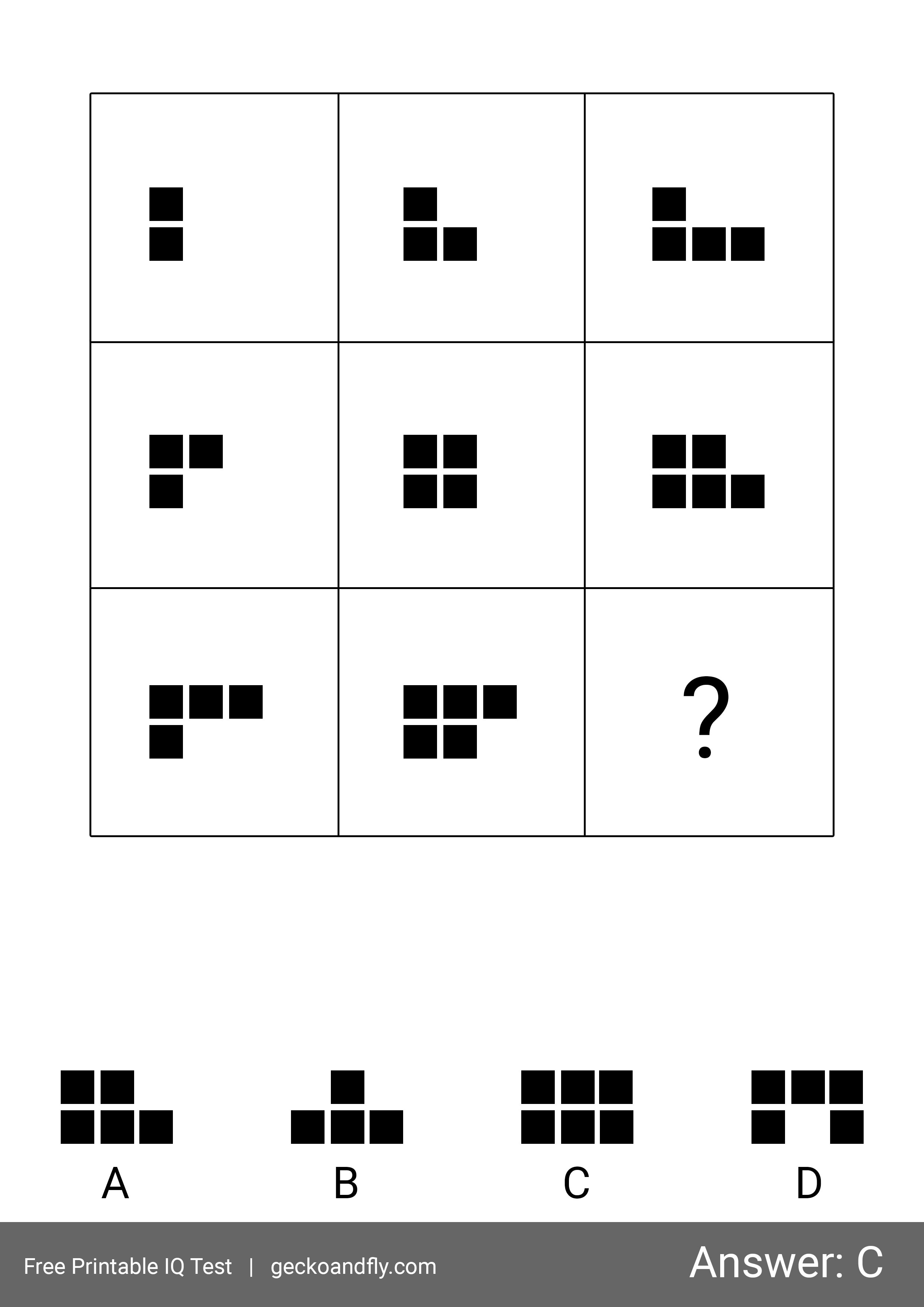 60 Free Printable IQ Test For Kids From 5 to 16 years old [ Part 1 ]