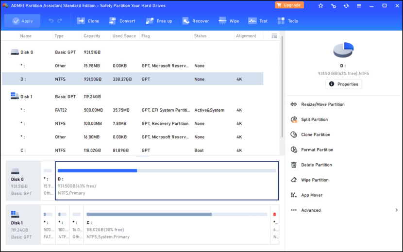 AOMEI Partition Assistant Standard