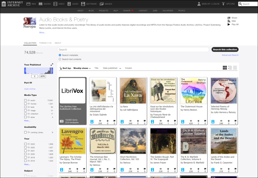 Internet Archives Audio Books & Poetry